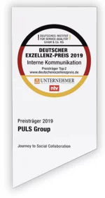 PULS wurde mit dem Deutschen Exzellenz-Preis 2019 in der Kategorie "Interne Kommunikation" ausgezeichnet.