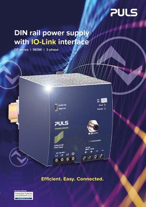 DIN rail power supply with IO-Link interface
