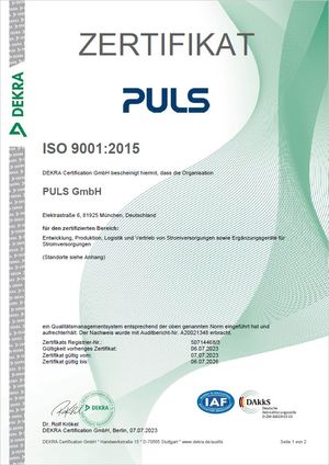 PULS Qualitätsmanagement ISO 9001