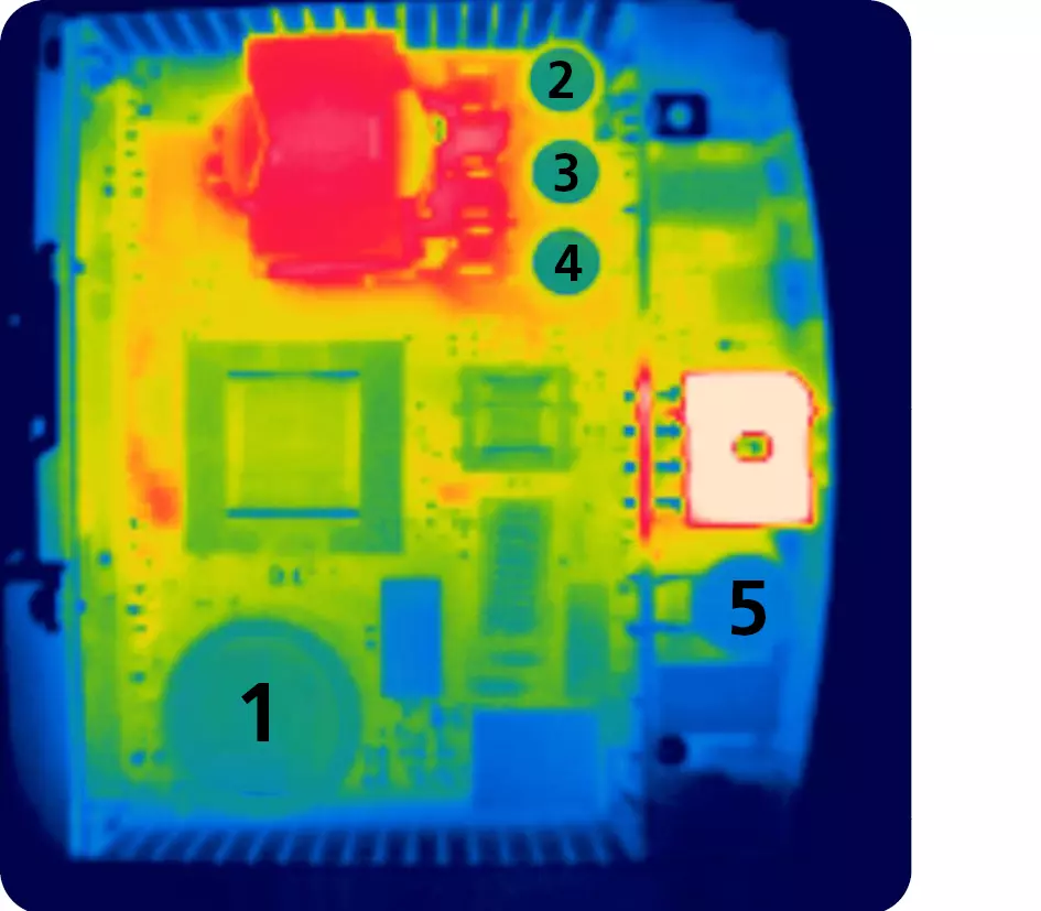 Thermographic image of a power supply
