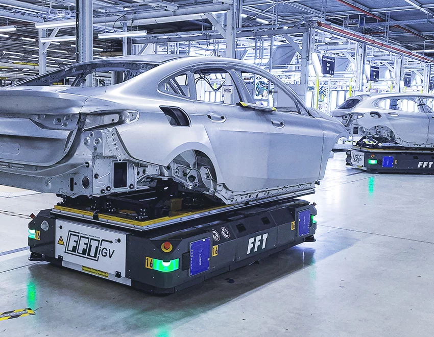 In-Process-Charging für die Intralogistik und Fördertechnik in der Automobilindustrie.